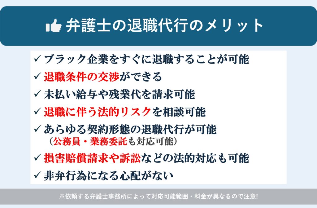 弁護士の退職代行のメリット図解